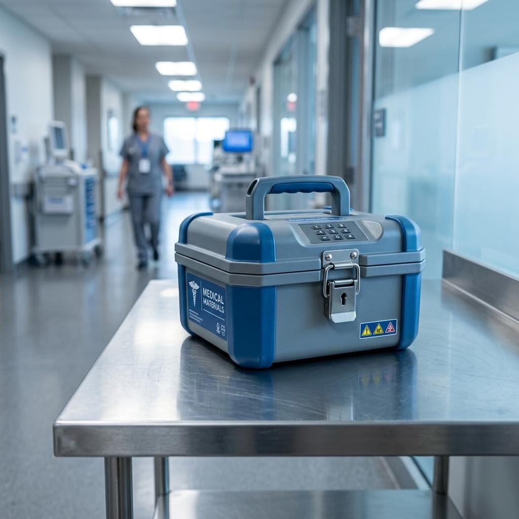 Secure medical lockbox logistics